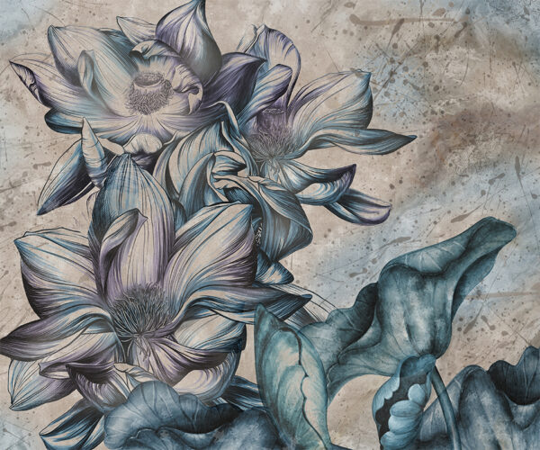 Papier peint Fleur bleue