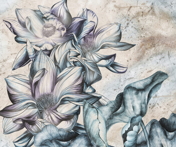 Papier peint Fleur bleue brillante