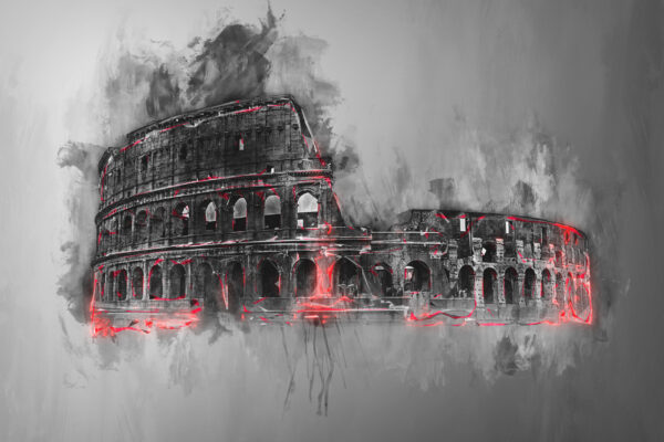 Papier peint Peinture artistique du Colisée à Rome