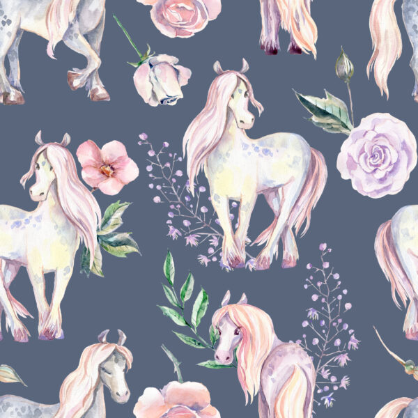 Papier peint Poney magique sur fond noir