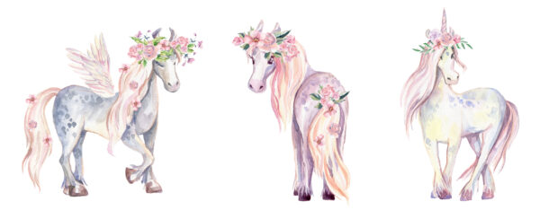 Papier peint Licorne Magique Pégase et Poney