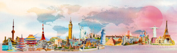Papier peint Voyages et monuments du monde
