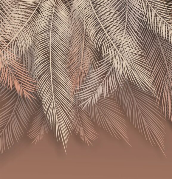 Papier peint Longues feuilles blanches