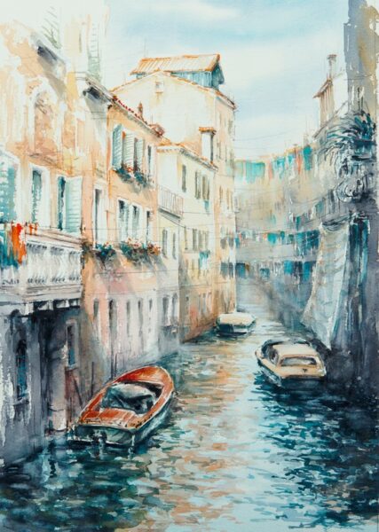 Papier peint Venise peinte