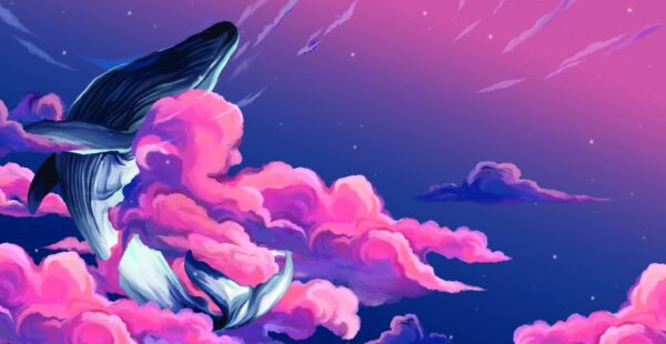 Papier peint Baleine dans les nuages