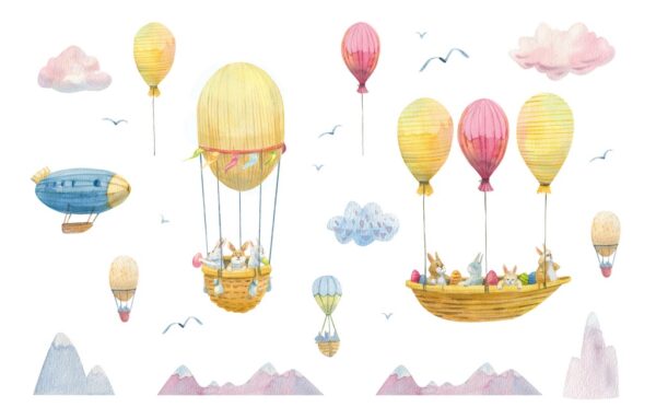 Papier peint Vol en montgolfière