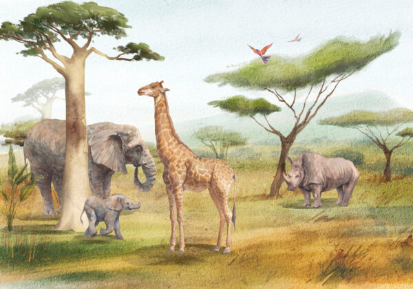 Papier peint Safari animalier