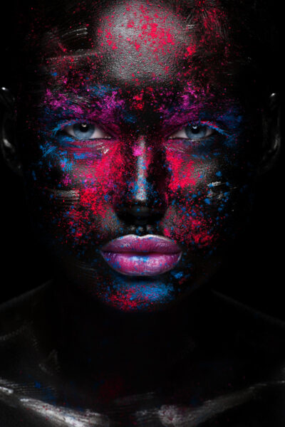 Papier peint Visage de femme lèvres roses