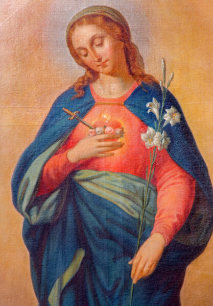 Papier peint Le Cœur de la Bienheureuse Vierge Marie dans l'église des Jésuites