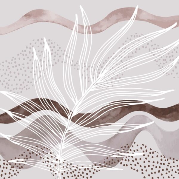 Papier peint Feuille Blanche Sur Les Vagues