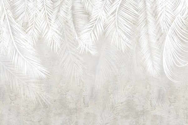 Papier peint Feuilles blanches