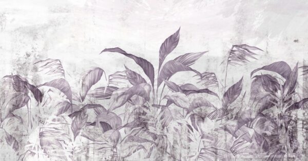 Papier peint Feuilles violettes