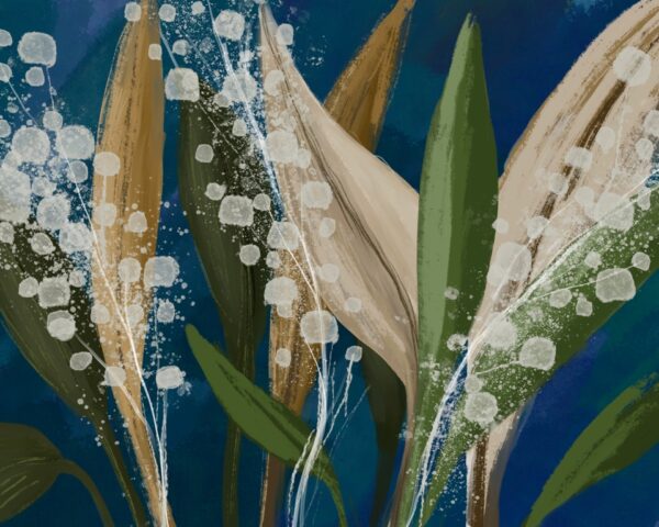 Papier peint Muguet peint