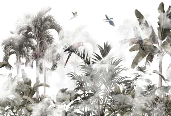 Papier peint Oiseaux dans le brouillard