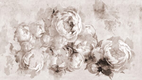 Papier peint Pivoines fanées