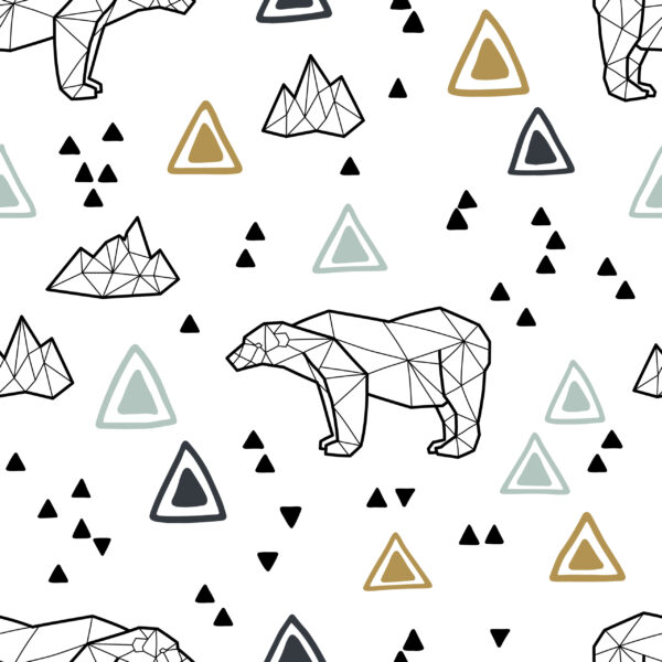 Papier peint Ours en géométrie