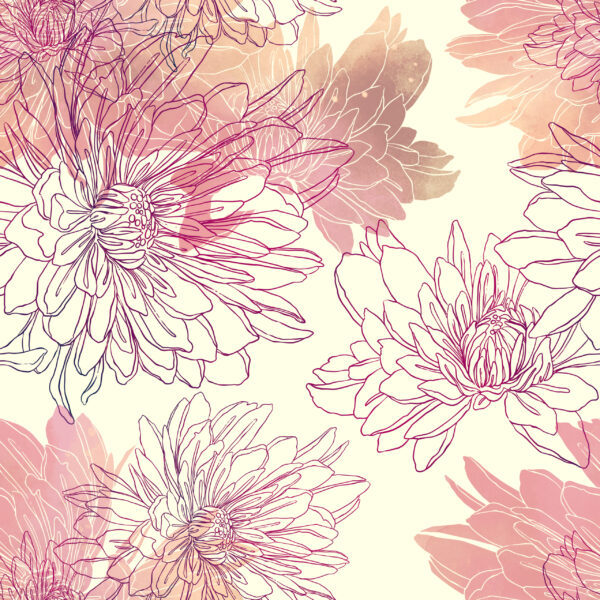 Papier peint Fleurs roses