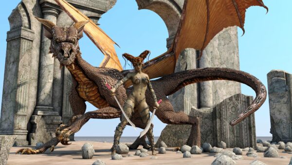 Papier peint Guerrier Dragon