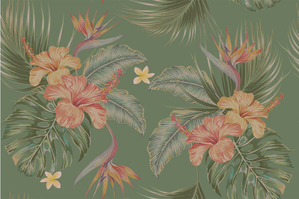 Papier peint Plantes tropicales dans la verdure