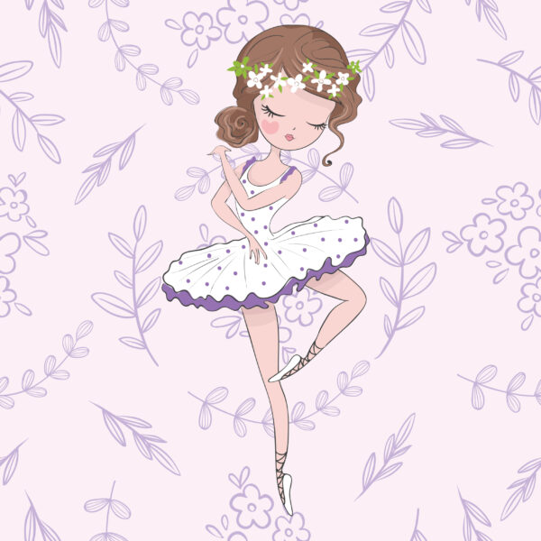 Papier peint Ballerine en rose