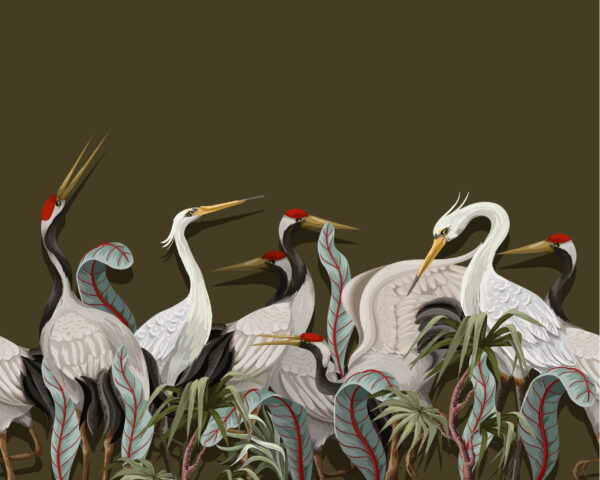 Papier peint Grues dans la nature