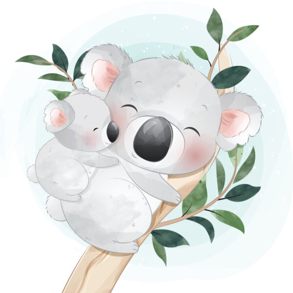 Papier peint Koalas sur l'arbre