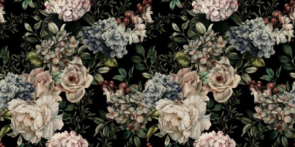 Papier peint Mur plein de fleurs