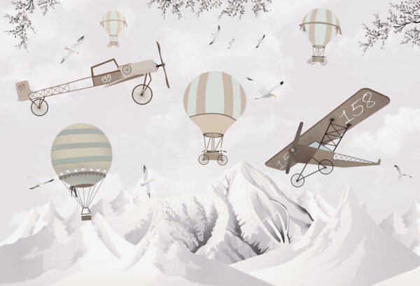 Papier peint Vol dans les cieux des montagnes