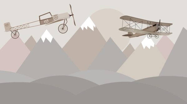 Papier peint Avions au-dessus des montagnes