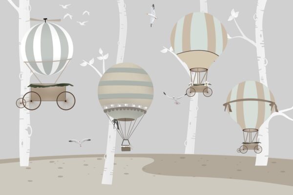 Papier peint Vol en montgolfière