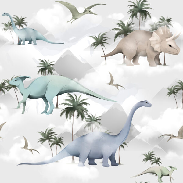 Papier peint Dinosaures et ptérodactyles