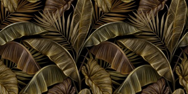Papier peint Feuilles tropicales vertes