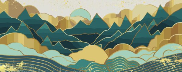 Papier peint Montagnes Bleues