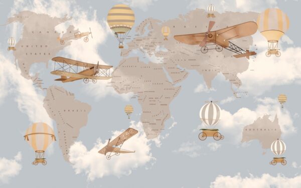 Papier peint Carte du monde des nuages