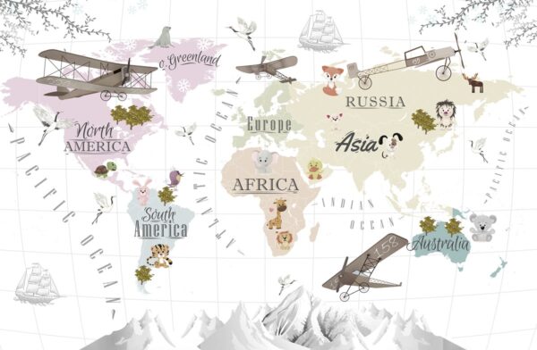 Papier peint Carte du monde colorée