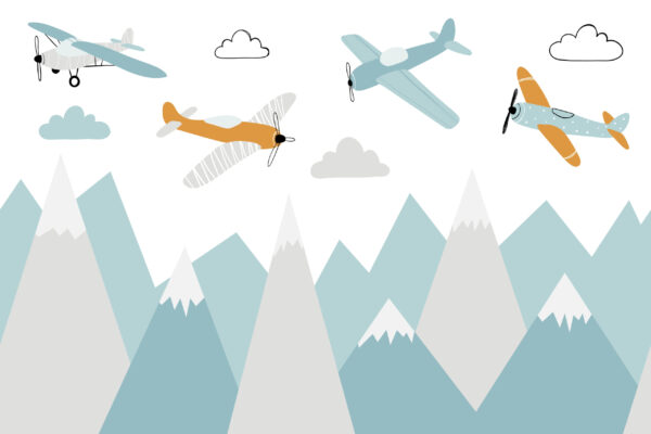 Papier peint Avions au-dessus des montagnes