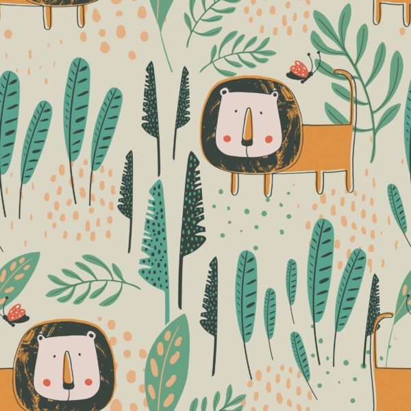 Papier peint Lions sur la savane