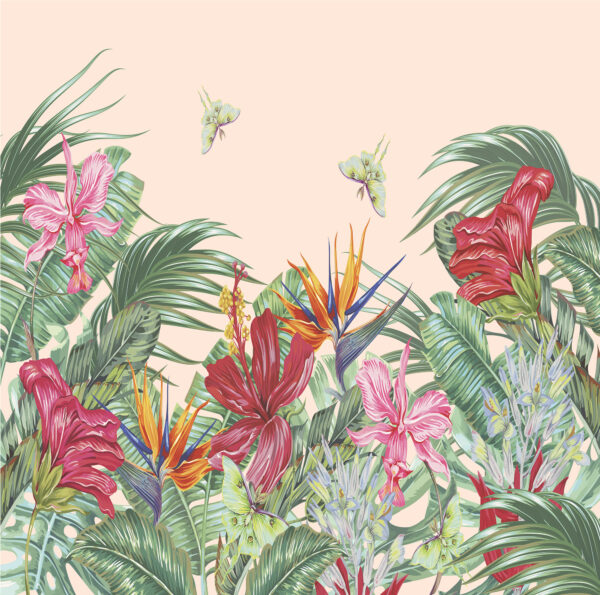 Papier peint Fleurs tropicales