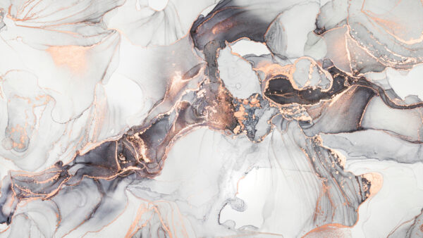 Papier peint Marbre gris or rose