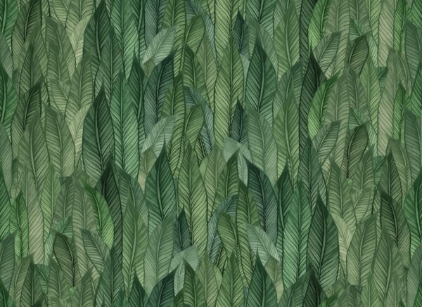 Papier peint Feuilles tropicales vertes