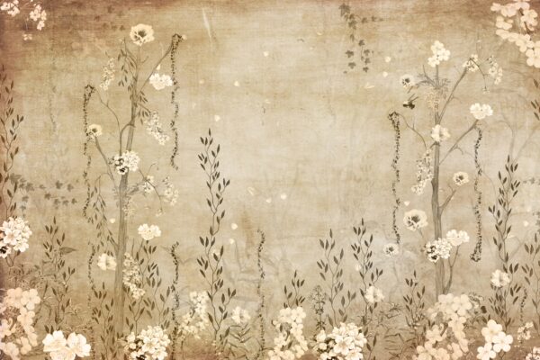 Papier peint Plantes en marron et beige