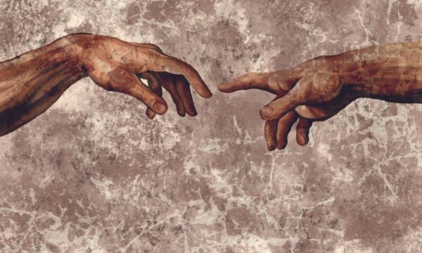 Papier peint Toucher les mains