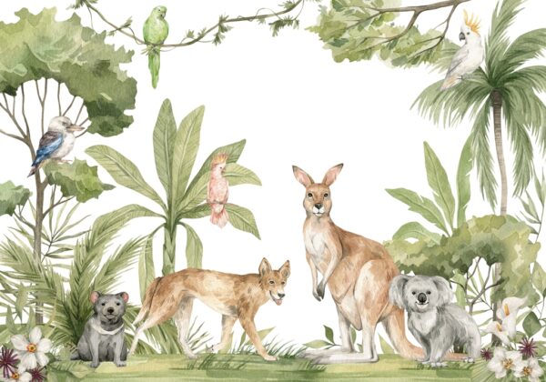 Papier peint Animaux exotiques pour enfants