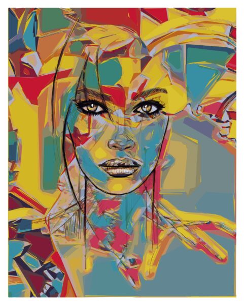 Papier peint Visage coloré