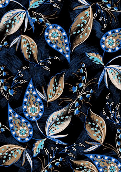 Papier peint Fleurs abstraites en grenade