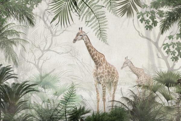 Papier peint Girafes dans la jungle