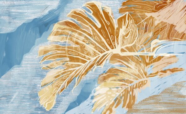 Papier peint Monstera en or