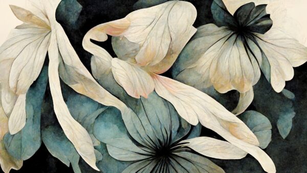 Papier peint Lys blancs