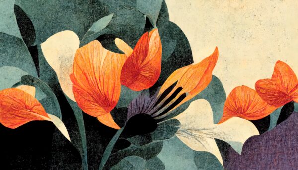 Papier peint Fleurs abstraites
