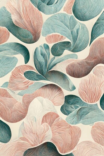 Papier peint Feuilles pastel